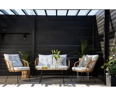 Venture Design Sofos grupė, Viga Soffgrupp, Stalas: 40x69x50 cm Kėdė: 82x76x70 cm Sofa: 81,5x76,5x127 cm, Natūrali
