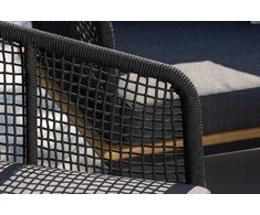 Venture Design Sodo baldų komplektas, Andora, stalas, kėdė ir sofa, juoda
