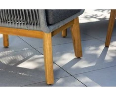 Venture Design Sodo baldų komplektas Chania, kėdė, sofa ir stalas pilkas