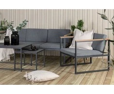 Venture Design Sofos komplektas, Dakar, 188x80 cm, Juoda/Pilka