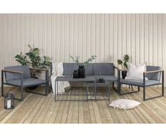 Venture Design Sofos komplektas, Dakar, 188x80 cm, Juoda/Pilka