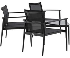 Venture Design Sofos komplektas, kėdė: 81x65 cm, sofa: 81x105 cm, stalas: 43x90 cm, juodas