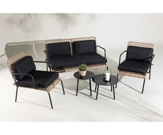 Venture Design Sofos komplektas, Paola, D:87 A:78 P:122 cm, Juoda