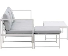 Venture Design Sofos komplektas, Salvador, Stalas: 103x55 cm Sofa: 200x70 cm, Balta
