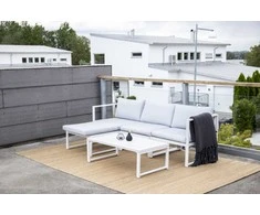 Venture Design Sofos komplektas, Salvador, Stalas: 103x55 cm Sofa: 200x70 cm, Balta