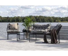 Venture Design Sofos komplektas, Tina, Kėdė: 75x66 cm, Sofa: 75x118 cm, Juoda