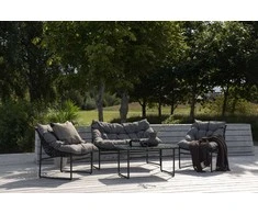 Venture Design Sofos komplektas, Tina, Kėdė: 75x66 cm, Sofa: 75x118 cm, Juoda