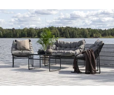 Venture Design Sofos komplektas, Tina, Kėdė: 75x66 cm, Sofa: 75x118 cm, Juoda