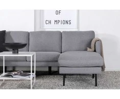 Venture Design Sofos lova, Zoom U-sofa, 260x154 cm, Pilka