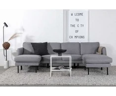 Venture Design Sofos lova, Zoom U-sofa, 260x154 cm, Pilka