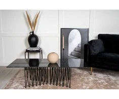 Venture Design Sofos stalas, akmuo, 140x60 cm, juodas
