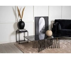 Venture Design Sofos stalas, akmuo, 140x60 cm, juodas