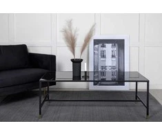 Venture Design Sofos stalas, Dipp, 130x60 cm, Juodas