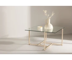 Venture Design Sofos stalas, hibridinis, 80x80 cm, skaidrus