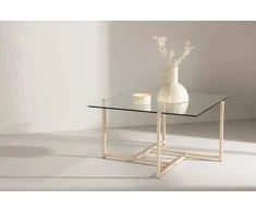 Venture Design Sofos stalas, hibridinis, 80x80 cm, skaidrus