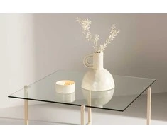 Venture Design Sofos stalas, hibridinis, 80x80 cm, skaidrus