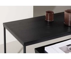 Venture Design Sofos stalas, Mallan Staal, 100x43 cm, Juodas