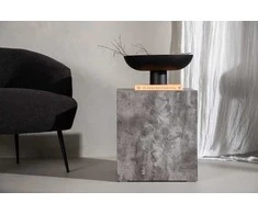 Venture Design Sofos stalas, York, 40x40 cm, Tamsiai pilka