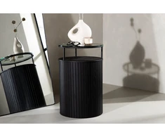 Venture Design Šoninis stalas, Bovall, ø37 cm, Juodas