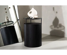 Venture Design Šoninis stalas, Bovall, ø37 cm, Juodas