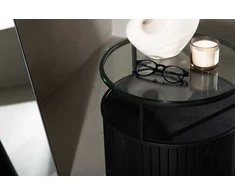 Venture Design Šoninis stalas, Bovall, ø37 cm, Juodas