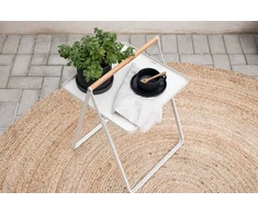 Venture Design Šoninis stalas, Clarin, 42,5x42,5 cm, Bežis