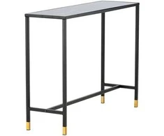 Venture Design Šoninis stalas, Dipp su lentyna, 100x30x75 cm, Juodas
