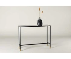 Venture Design Šoninis stalas, Dipp su lentyna, 100x30x75 cm, Juodas