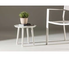Venture Design Šoninis stalas, Lina, ⌀40 cm, Bežinis