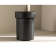 Venture Design Šoninis stalas, Malung, ⌀35 cm, Juodas