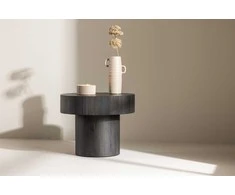 Venture Design Šoninis stalas, Malung, ⌀50 cm, Juodas