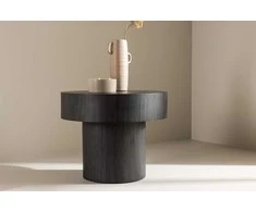 Venture Design Šoninis stalas, Malung, ⌀50 cm, Juodas