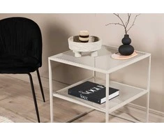 Venture Design Šoninis stalas, „Netz“, 60x55x55 cm, Bežinis