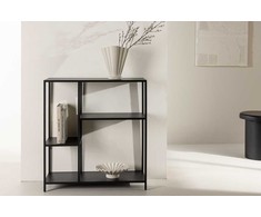 Venture Design Šoninis stalas, Puno, 80x30 cm, Juodas