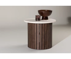Venture Design Šoninis stalas, Visingsö, ⌀52 cm, Beždžio spalva