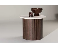 Venture Design Šoninis stalas, Visingsö, ⌀52 cm, Beždžio spalva