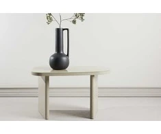 Venture Design Šoninis staliukas Grönvik 70x45x40 cm, smėlio spalvos, stiklas, MDF