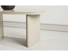 Venture Design Šoninis staliukas Grönvik 70x45x40 cm, smėlio spalvos, stiklas, MDF