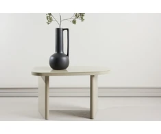 Venture Design Šoninis staliukas Grönvik 70x45x40 cm, smėlio spalvos, stiklas, MDF