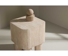 Venture Design Šoninis staliukas Klirou 40x40x50 cm Smėlio spalvos MDF
