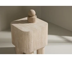 Venture Design Šoninis staliukas Klirou 40x40x50 cm Smėlio spalvos MDF