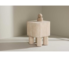 Venture Design Šoninis staliukas Klirou 40x40x50 cm Smėlio spalvos MDF