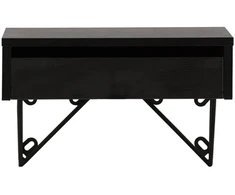 Venture Design Šoninis staliukas MDF juodas, su talpa