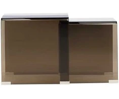 Venture Design Šoninis staliukas Telemark 42x42x42 cm Rudas Stiklas