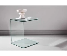 Venture Design Šoninis staliukas Telemark 45x45x53 cm Skaidrus stiklas
