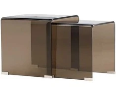 Venture Design Šoninis staliukas Telemark 42x42x42 cm Rudas Stiklas