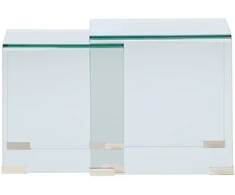 Venture Design Šoninių staliukų rinkinys 42x42x42 cm 36x36x39 cm Skaidrus stiklas