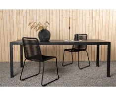 Venture Design Stalas, Pilkas, 205x90 cm, Juodas
