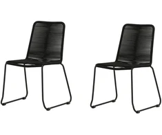 Venture Design Sulankstoma kėdė Lindos 44x40 cm Juoda Virvė Plienas