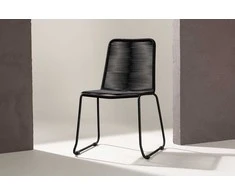 Venture Design Sulankstoma kėdė Lindos 44x40 cm Juoda Virvė Plienas